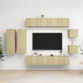 Ensemble de meuble TV 8 pcs Chêne sonoma Aggloméré