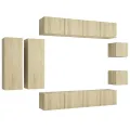 Ensemble de meuble TV 8 pcs Chêne sonoma Aggloméré