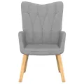 Chaise de relaxation avec tabouret Gris clair Tissu