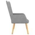 Chaise de relaxation avec tabouret Gris clair Tissu