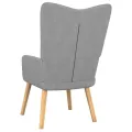 Chaise de relaxation avec tabouret Gris clair Tissu