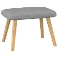 Chaise de relaxation avec tabouret Gris clair Tissu