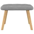 Chaise de relaxation avec tabouret Gris clair Tissu