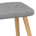 Chaise de relaxation avec tabouret Gris clair Tissu