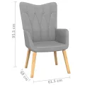 Chaise de relaxation avec tabouret Gris clair Tissu