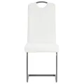 Chaises à manger cantilever lot de 2 blanc similicuir
