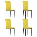 Chaises à manger lot de 4 Jaune moutarde Velours