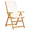 Chaises inclinables de jardin 2 pcs Marron Bois solide d'acacia
