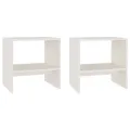 Tables de chevet 2 pcs Blanc 40x30,5x40 cm Bois de pin massif