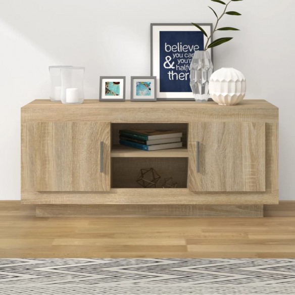 Meuble TV chêne sonoma 102x35x45 cm bois d'ingénierie