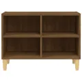 Meuble TV avec pieds en bois massif Chêne marron 69,5x30x50 cm