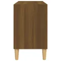Meuble TV avec pieds en bois massif Chêne marron 69,5x30x50 cm