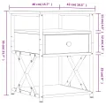 Table de chevet sonoma gris 40x42x55 cm bois d'ingénierie
