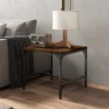 Table d'appoint Chêne fumé 40x40x35 cm Bois d'ingénierie