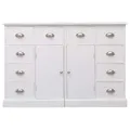 Buffet avec 10 tiroirs Blanc 113x30x79 cm Bois