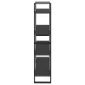 Bibliothèque à 4 niveaux Gris 100x30x140 cm Aggloméré