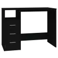 Bureau avec tiroirs Noir 102x50x76 cm Bois d'ingénierie