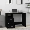 Bureau avec tiroirs Noir 102x50x76 cm Bois d'ingénierie