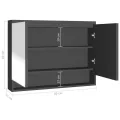 Armoire à miroir de salle de bain 80x15x60 cm MDF anthracite