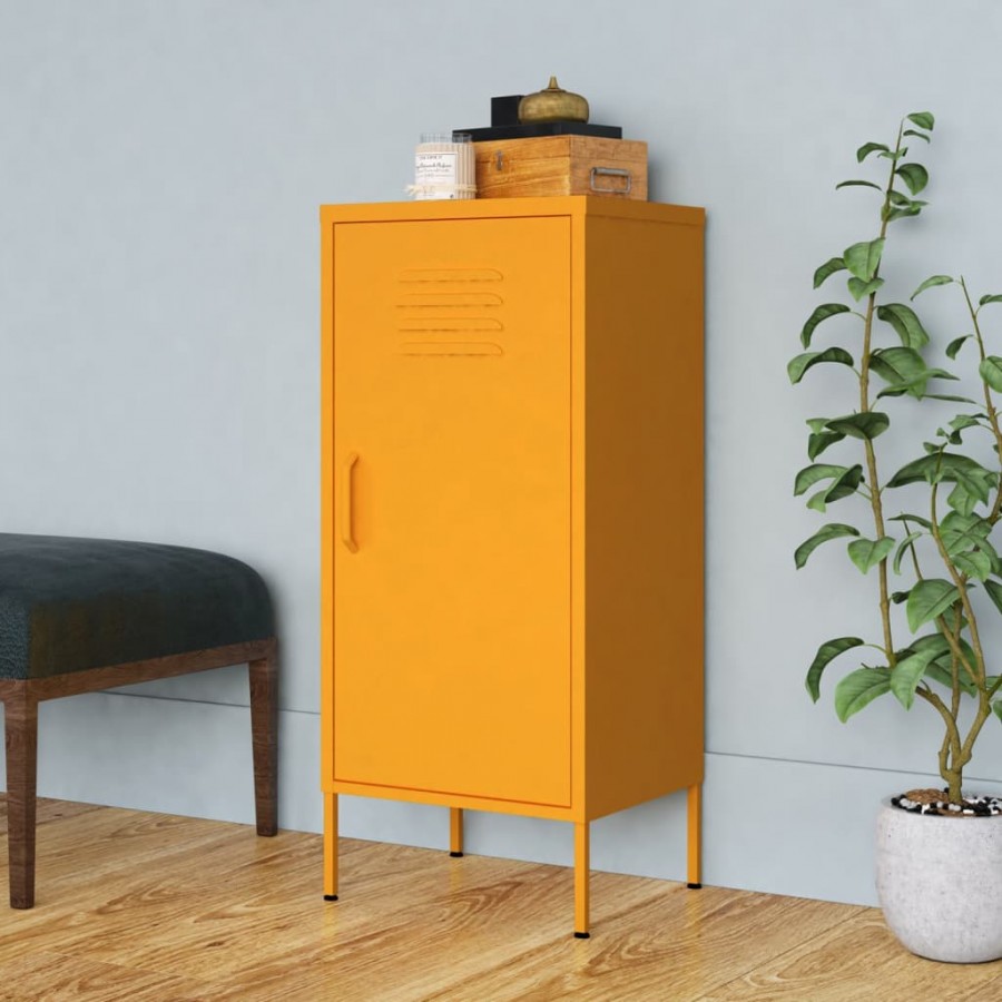 Armoire de rangement Jaune moutarde 42,5x35x101,5 cm Acier