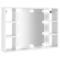 Armoire à miroir avec LED Blanc brillant 76x15x55 cm