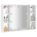 Armoire à miroir avec LED Blanc brillant 76x15x55 cm