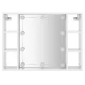 Armoire à miroir avec LED Blanc brillant 76x15x55 cm
