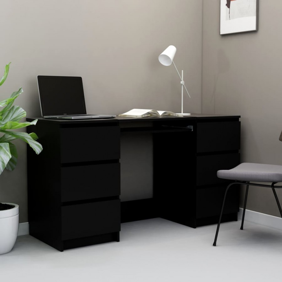 Bureau Noir 140x50x77 cm Aggloméré