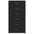 Buffet avec 6 tiroirs Noir 50x34x96 cm Aggloméré
