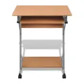 Bureau d'ordinateur avec plateau à clavier coulissant Marron