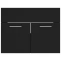 Armoire d'évier avec lavabo intégré Noir Aggloméré