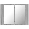 Armoire à miroir LED Sonoma gris 60x12x45 cm Bois d'ingénierie