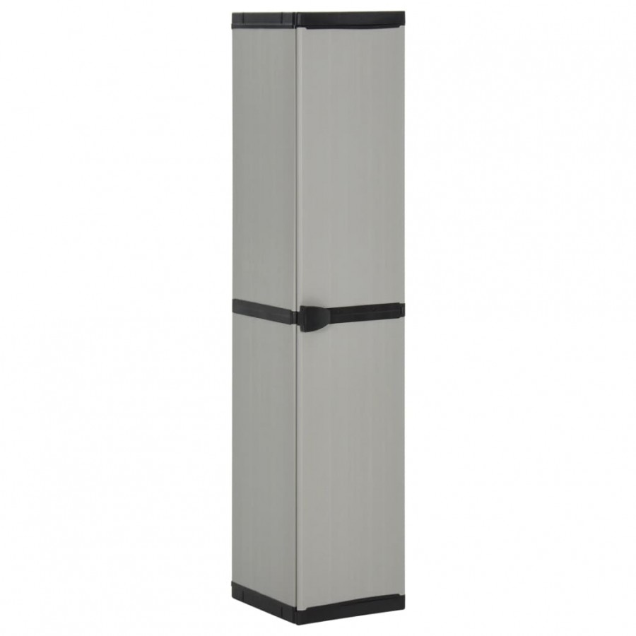 Armoire de rangement de jardin 3 étagères Gris/noir 34x40x168cm