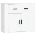 Buffet Blanc 80x33x70 cm Bois d'ingénierie