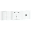 Buffets 3 pcs Blanc Bois d'ingénierie