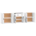 Buffets 3 pcs Blanc Bois d'ingénierie