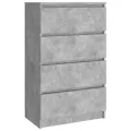 Buffet Gris béton 60x35x98,5 cm Bois d'ingénierie