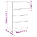 Buffet Gris béton 60x35x98,5 cm Bois d'ingénierie