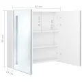 Armoire de salle de bain à miroir LED Blanc brillant 62x14x60cm