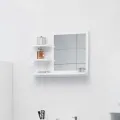 Miroir de salle de bain Blanc brillant 60x10,5x45 cm Aggloméré