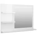 Miroir de salle de bain Blanc brillant 60x10,5x45 cm Aggloméré