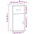 Buffet Blanc 34x40x75 cm Bois massif de pin