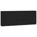 Buffets 3 pcs Noir Bois d'ingénierie