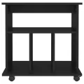 Armoire à roulettes Noir 60x45x60 cm Aggloméré