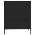Armoire à tiroirs Noir 80x35x101,5 cm Acier