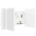 Armoire salle de bain à miroir LED Blanc 80x12x45 cm Acrylique