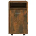 Armoire appoint à roues Chêne fumé 33x38x60cm Bois d'ingénierie