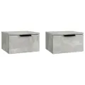 Tables de chevet murales 2 pcs Gris béton 34x30x20 cm