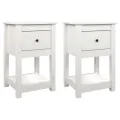 Tables de chevet 2 pcs Blanc 40x35x61,5 cm Bois de pin massif
