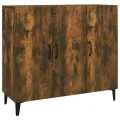Buffet chêne fumé 90x34x80 cm bois d'ingénierie
